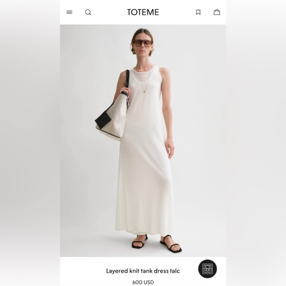 knee length dresses for ladies Toteme Layered Knit Tank Dress Black main image 1